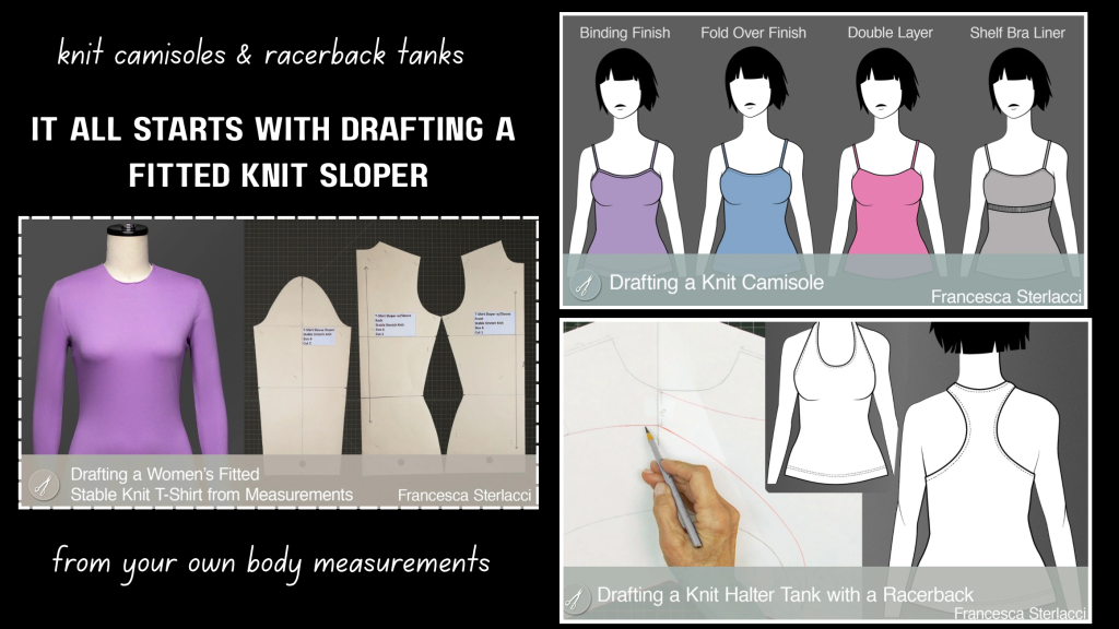 knit sloper lesson and camisole and racerback tank lesson